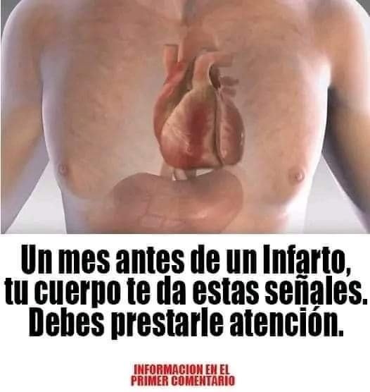 UN INFARTO TE AVISA UN MES ANTES – EL CUERPO TE LO ADVIERTE POR MEDIO ...